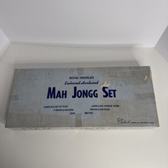 VINTAGE CRISLOID MAH JONGG SET#470 ROYAL TRAVELER WEST GERMANY EMBOSSED TILES