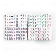NEW! Vibrant Layered Mahjong Tiles – Full American Set 160Tiles – Gray-blue