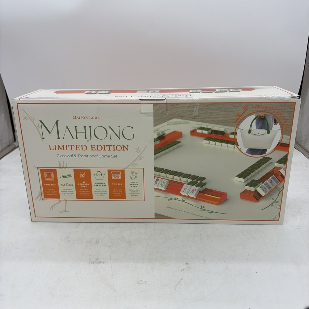 Maison Lude Mahjong Limited Edition 160 Tile Set With Mat & Accessories New Box