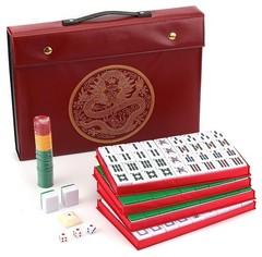 Mose Cafolo Chinese Mahjong Set X-Large 146 Numbered Large, Green Tiles